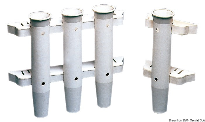 Rod holder bulkhead mounting white nylon 3 rods - foto originale Osculati Srl