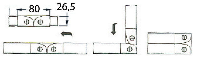 Opening hinge AISI316 30x1.5 mm - foto originale Osculati Srl