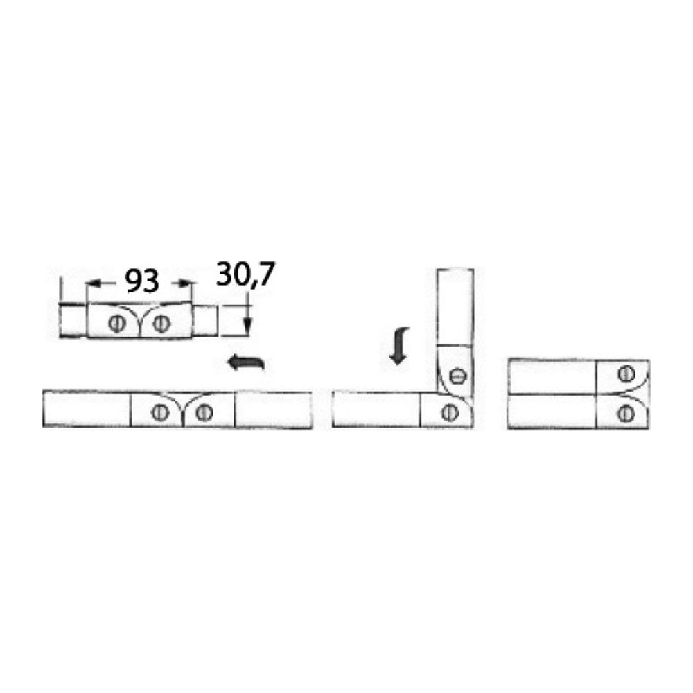 Opening hinge AISI316 35x2 mm - foto originale Osculati Srl