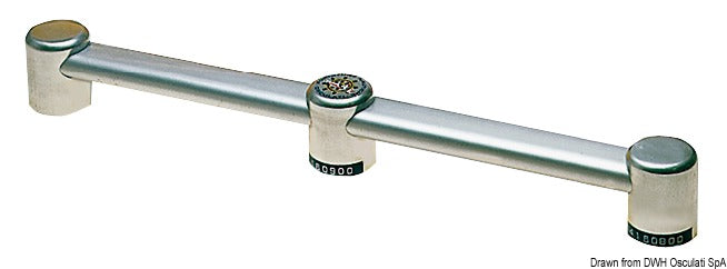 Aluminium oval handrail central for pipe 40x20mm - foto originale Osculati Srl