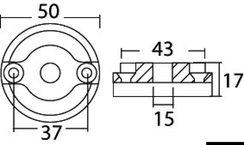 Tecnoseal Spare anode for Vetus Bow 35/55 - foto originale Osculati Srl