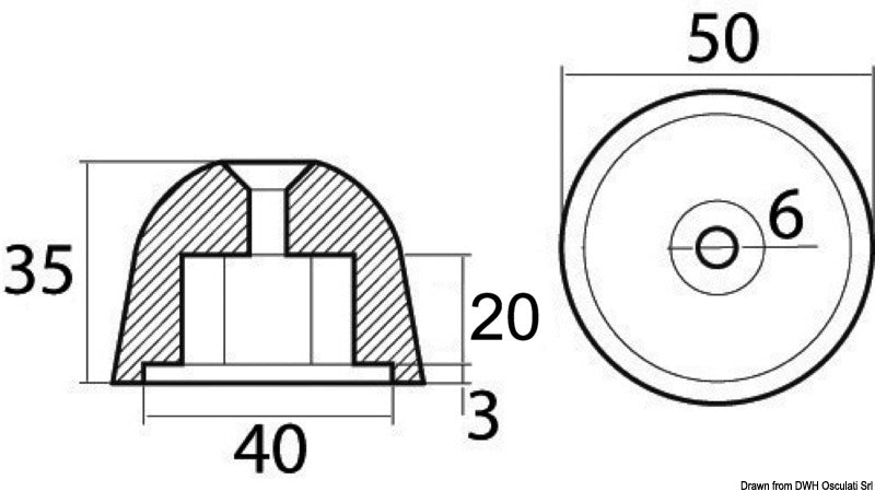 Tecnoseal Zinc spare anode orig. ref. 02481 - foto originale Osculati Srl