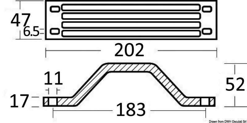 Tecnoseal Aluminium anode for Yamaha 100/300 HP - foto originale Osculati Srl
