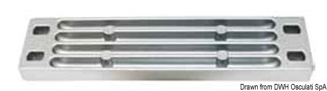 Tecnoseal Aluminium oblong anode for Yamaha - foto originale Osculati Srl