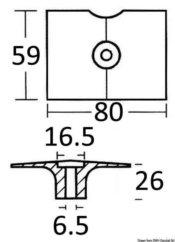 Tecnoseal Magnesium anode 9.5/15 HP 2-stroke - foto originale Osculati Srl