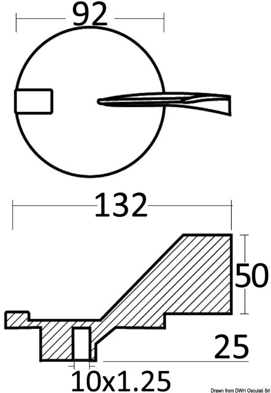 Tecnoseal Zinc fin anode 50/100 HP 4-stroke - foto originale Osculati Srl