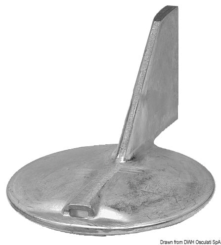 Tecnoseal Magnesium fin anode rightward bend 100/220 HP - foto originale Osculati Srl