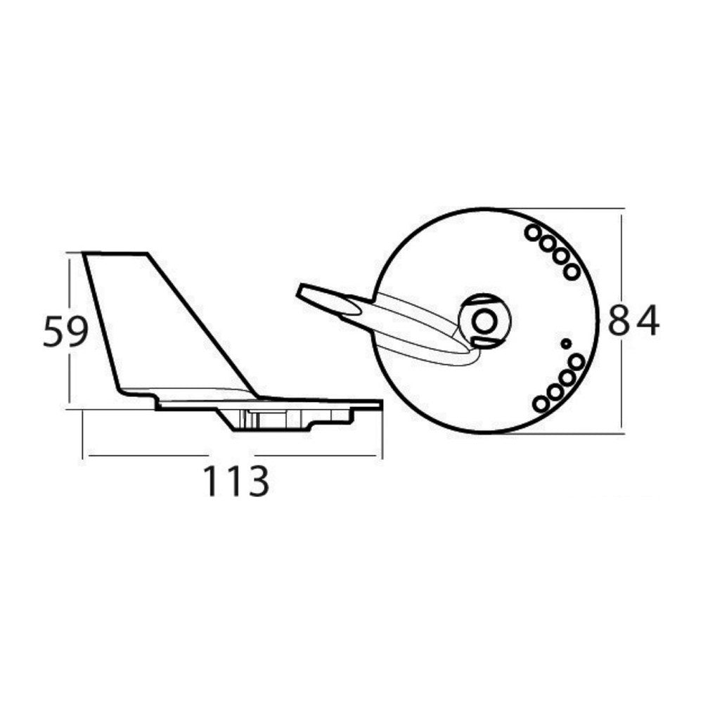 Tecnoseal Aluminium fin anode Suzuki DF60/140 with bores - foto originale Osculati Srl