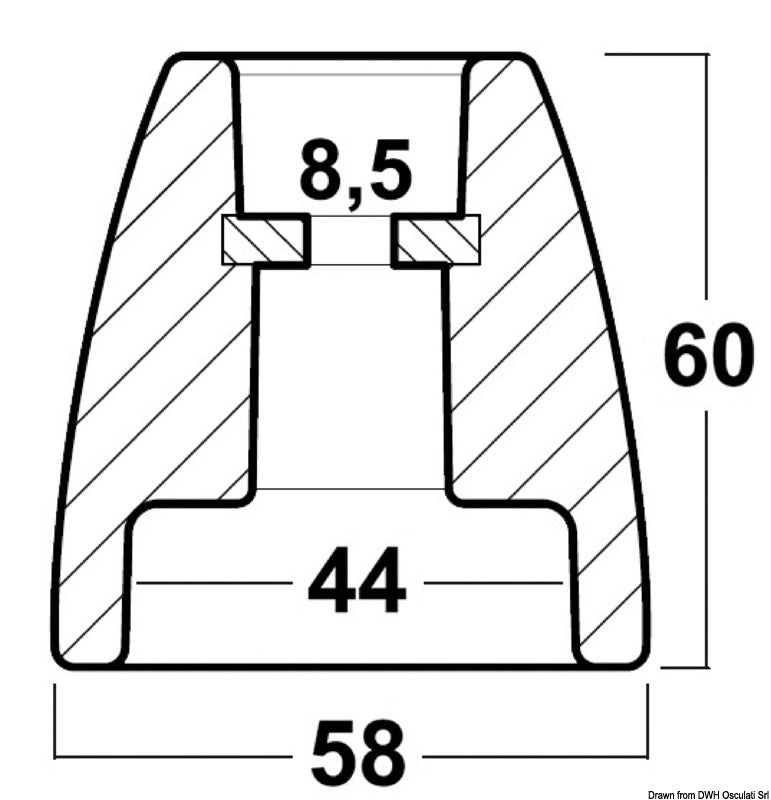 Tecnoseal Aliminium ogive JOHNSON/EVINRUDE G2-series 200/300 - foto originale Osculati Srl
