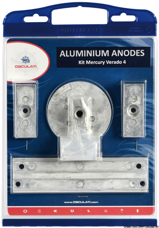 Osculati by Tecnoseal Anode kit for Mercury 4-pcs. magnesium - foto originale Osculati Srl