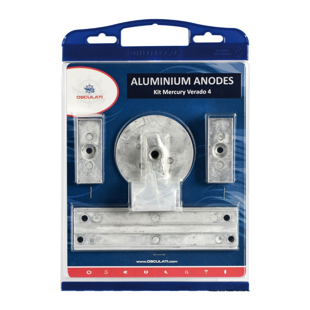 Osculati by Tecnoseal Anode kit for Mercury 4-pcs. aluminium - foto originale Osculati Srl
