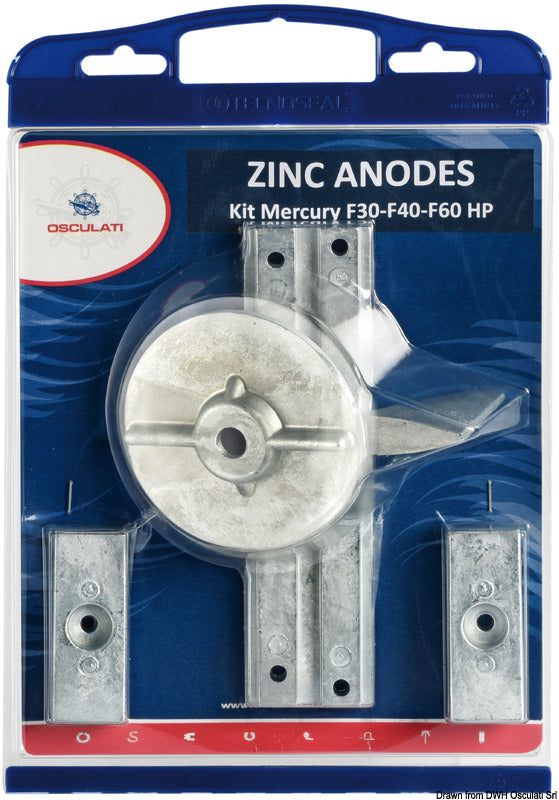 Osculati by Tecnoseal Anode kit for Mercury F30/F40/F60 zinc - foto originale Osculati Srl