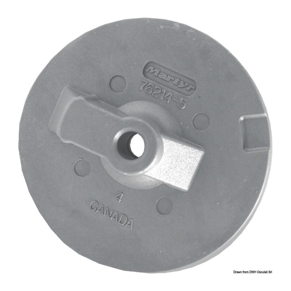 Tecnoseal Flat fin zinc anode for Alpha/Bravo 35/300 HP - foto originale Osculati Srl