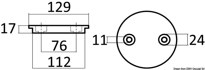 Tecnoseal Aluminium flange anode for Verado - foto originale Osculati Srl