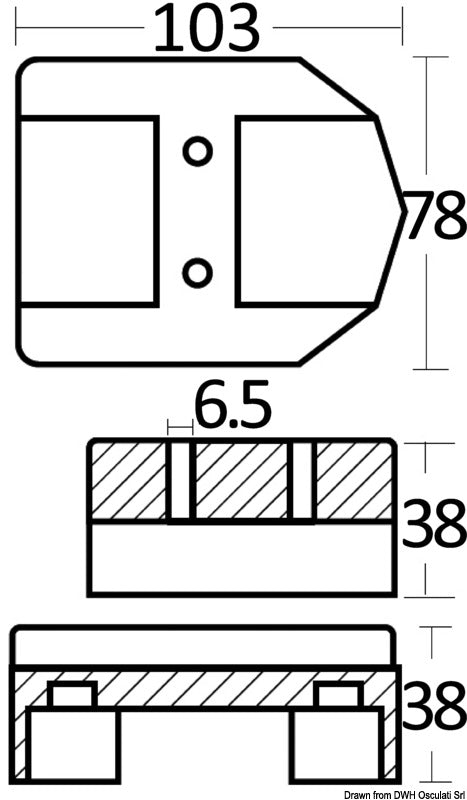 Tecnoseal Aluminium anode for Mercruiser sterndrive units - foto originale Osculati Srl