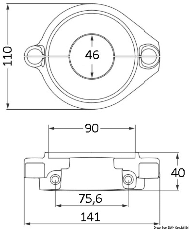 Tecnoseal Magnesium collar anode Volvo Ø 107 mm - foto originale Osculati Srl