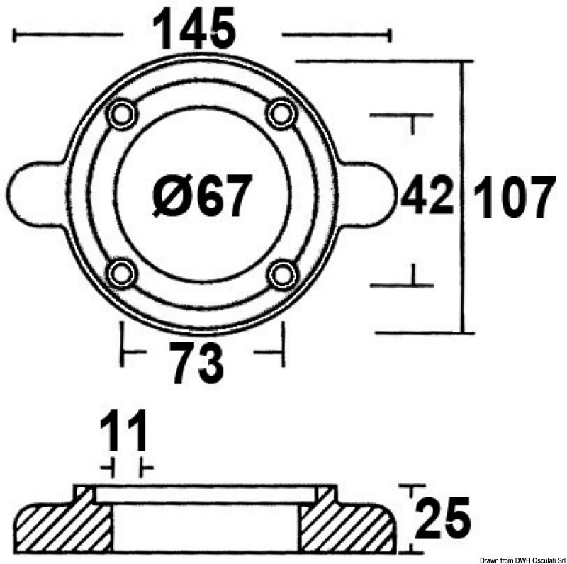 Tecnoseal Collar anode for Sail Drive - foto originale Osculati Srl