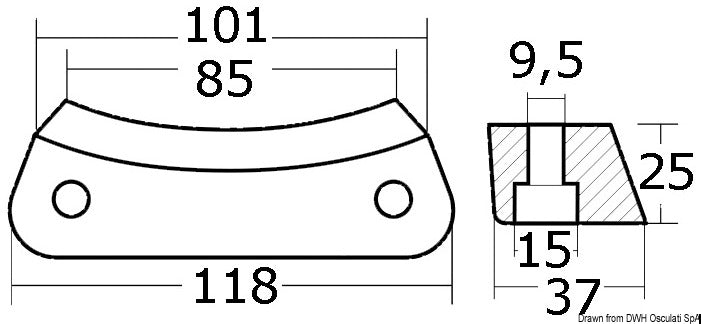 Tecnoseal Magnesium anode Volvo DPR-DPH - foto originale Osculati Srl