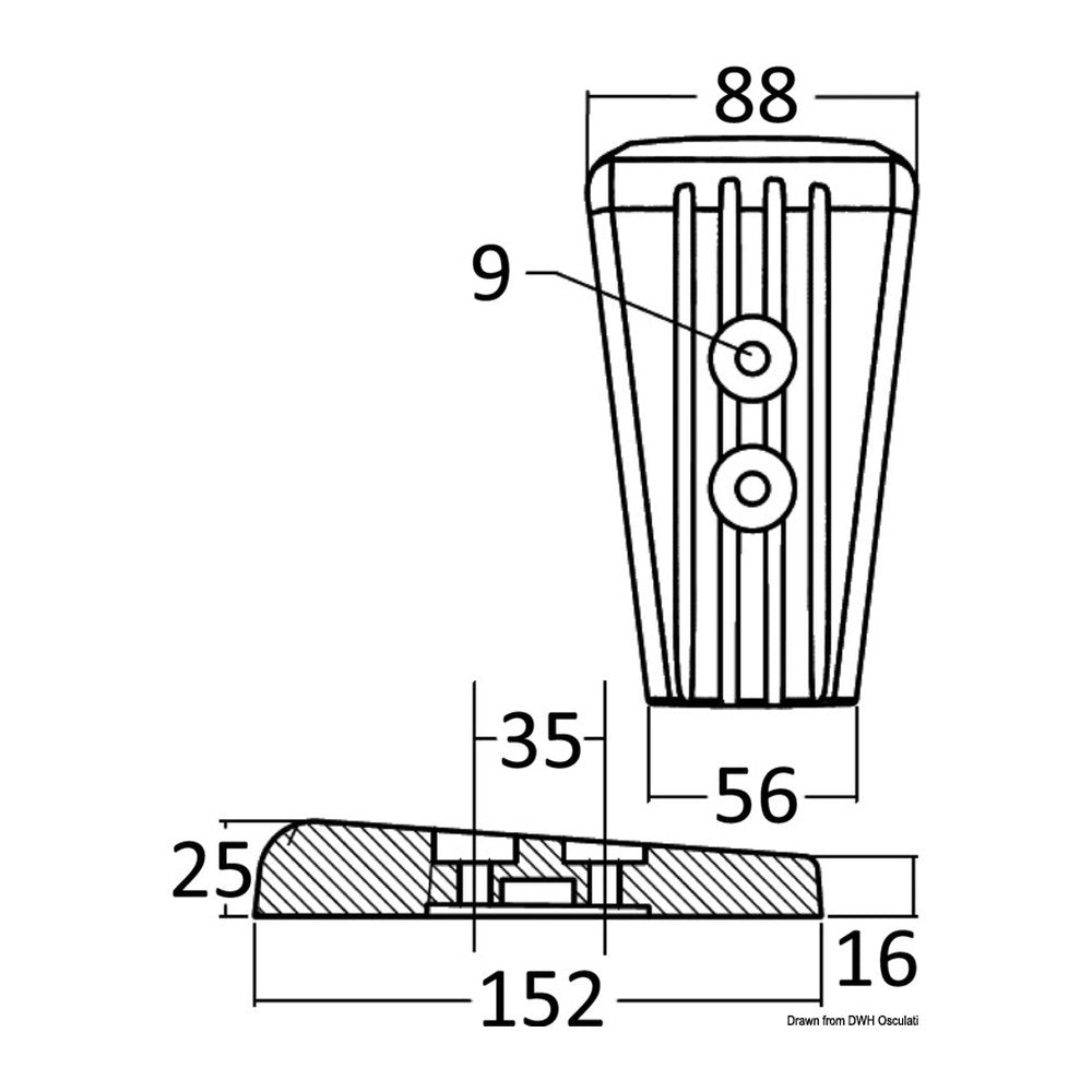 Tecnoseal Aluminium anode Volvo DPR-DPH - foto originale Osculati Srl