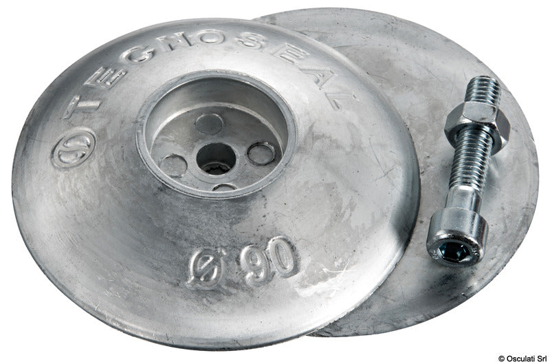 Tecnoseal Rose aluminium anode Ø 90mm 340 g heavy - foto originale Osculati Srl