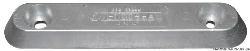 Tecnoseal Aluminium oval Vetus type anode 1760 g - foto originale Osculati Srl