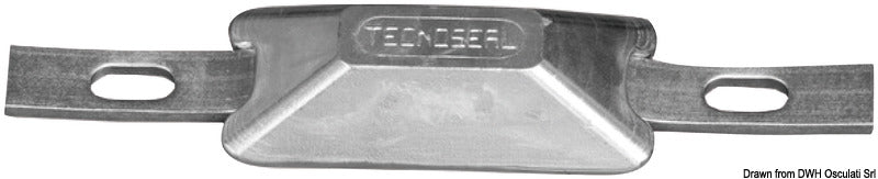 Tecnoseal Rectangular anode w/insert 127x60x25 mm - foto originale Osculati Srl