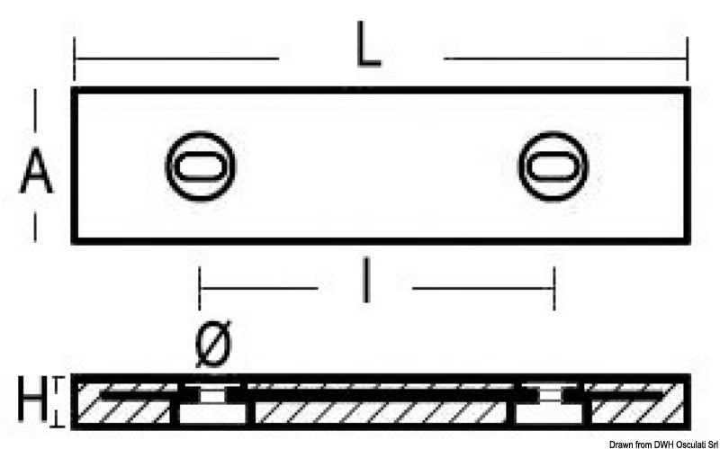 Bolting anode 1200 g - foto originale Osculati Srl