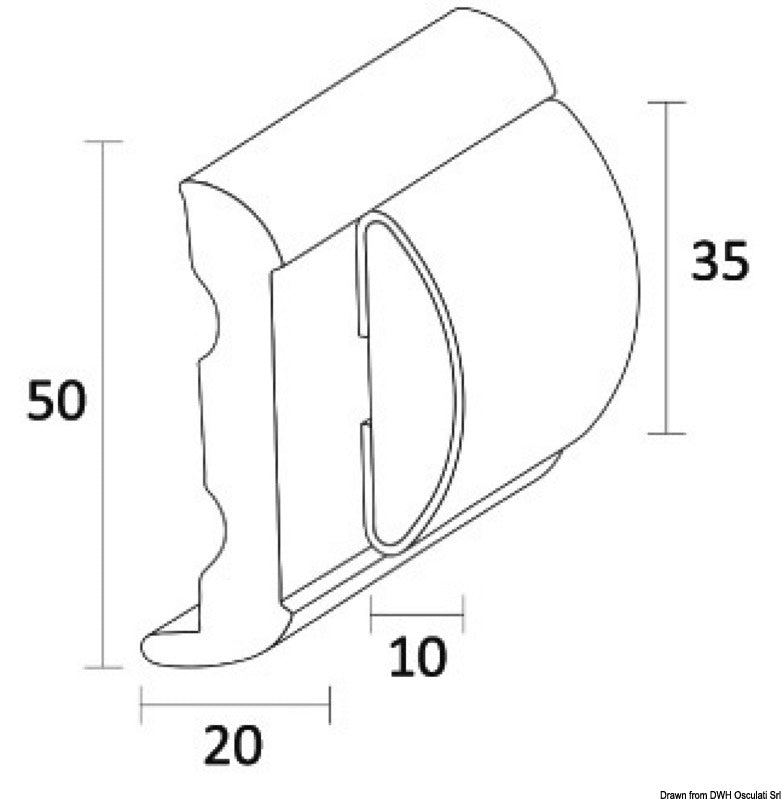 Tessilmare SPHAERA 35 fender profile standard base 24m (pack of 24) - foto originale Osculati Srl