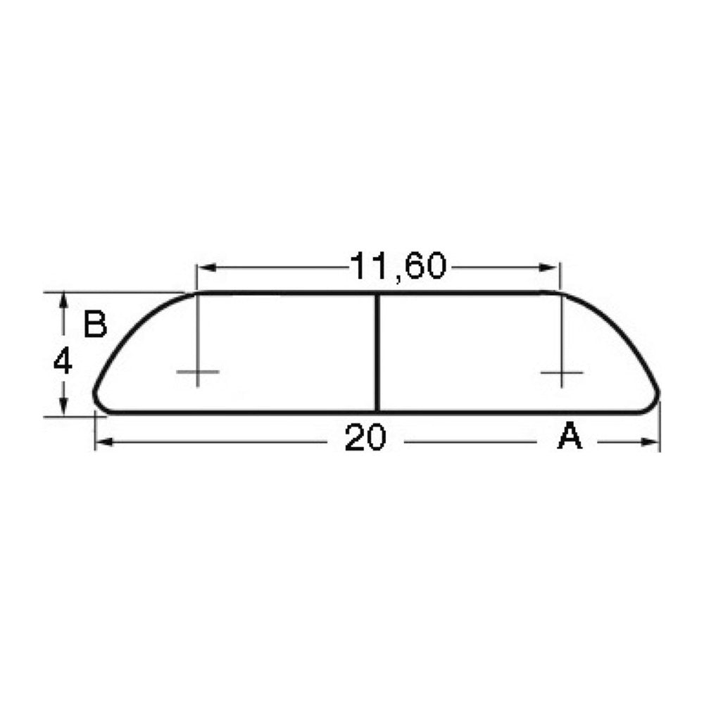 Semi-round AISI316 profile 20 mm (pack of 3) - foto originale Osculati Srl