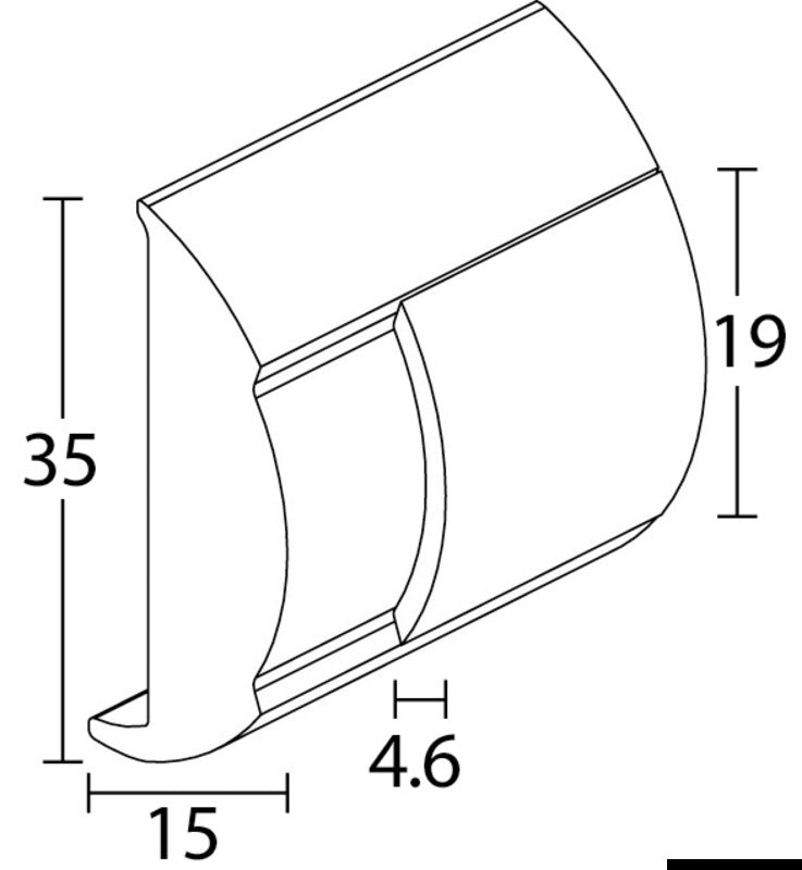 Douglas marine Grey PVC base for fender profile 20 flared (pack of 24) - foto originale Osculati Srl