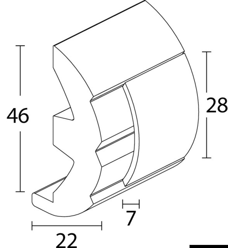 Douglas marine Grey PVC base for fender profile 28 flared (pack of 24) - foto originale Osculati Srl