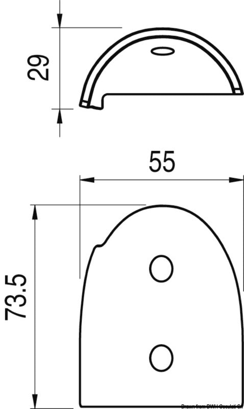 Douglas marine SS terminal for fender profile 28 flared - foto originale Osculati Srl