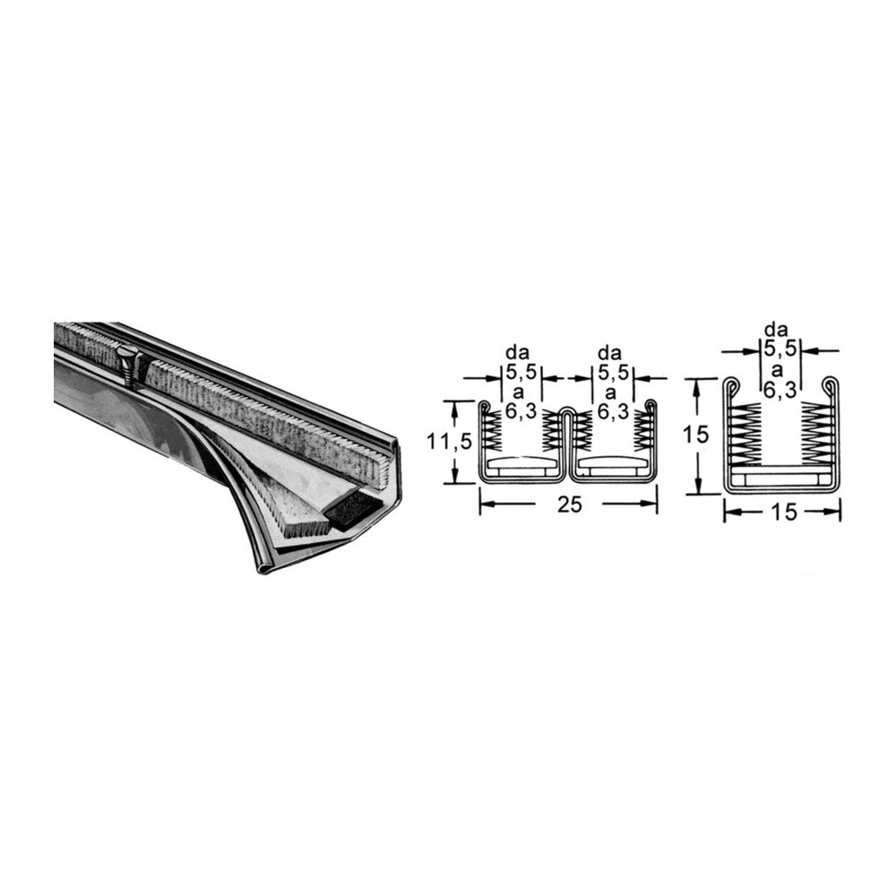 Watertight pane profile AISI316 single 15x15 mm - foto originale Osculati Srl
