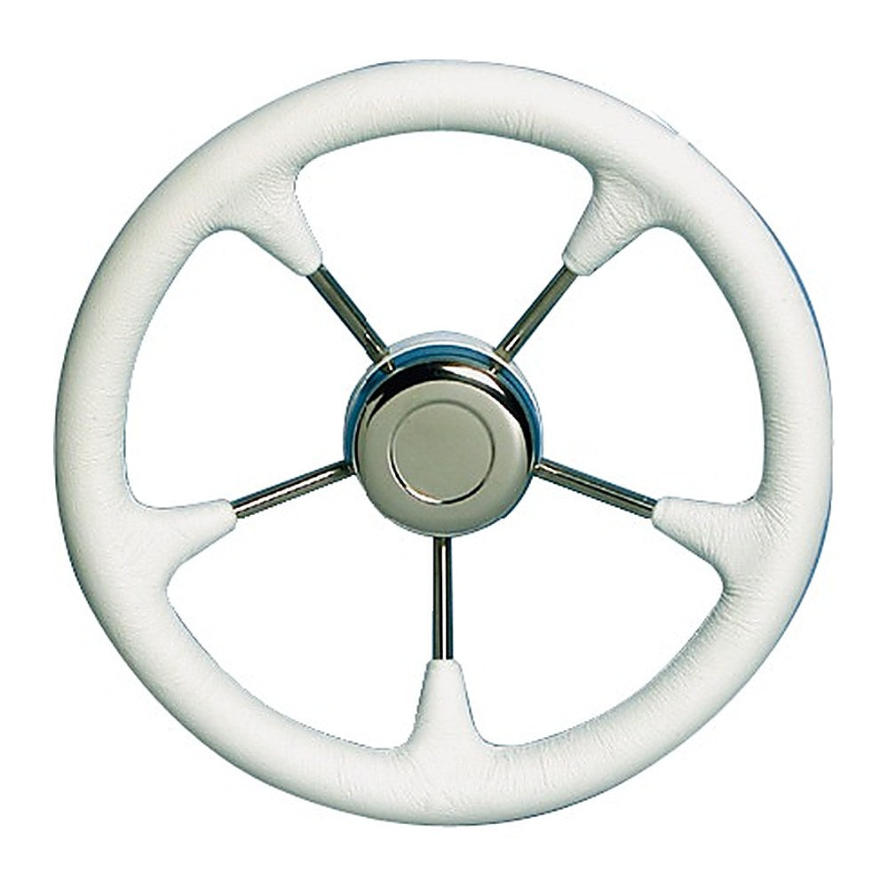 Polyurethane steer. wheel SS spokes Ø 280 mm white - foto originale Osculati Srl