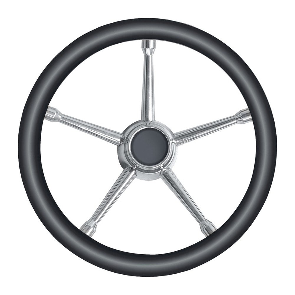 A soft polyurethane steering wheel black/SS 350 mm - foto originale Osculati Srl