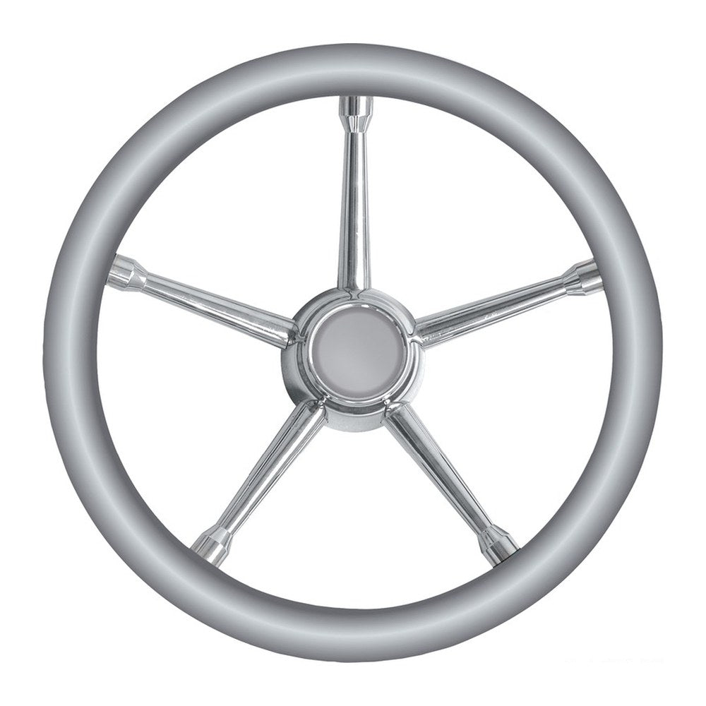 A soft polyurethane steering wheel grey/SS 350 mm - foto originale Osculati Srl