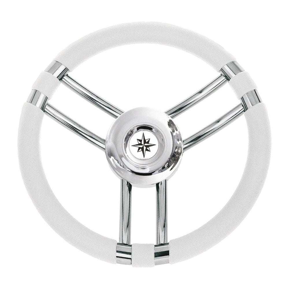 C soft polyurethane steering wheel white/SS 350 mm - foto originale Osculati Srl