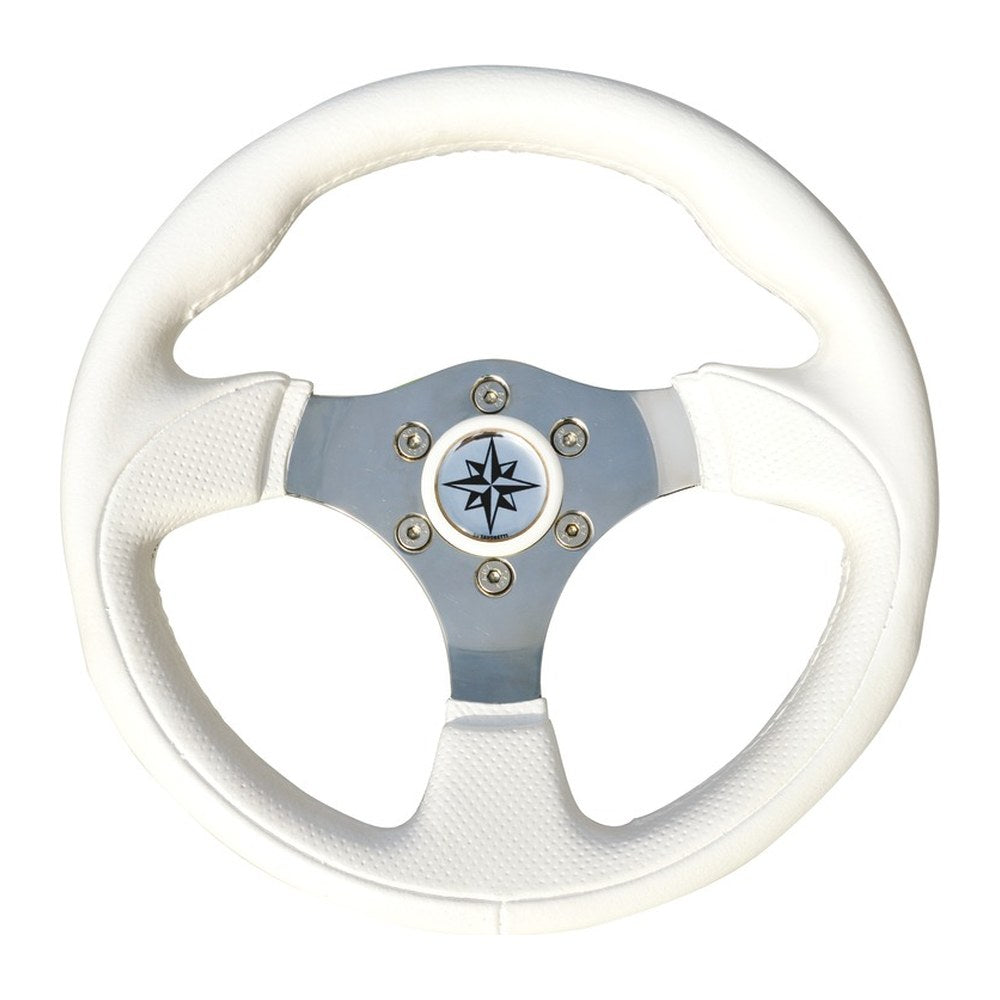 Tender steering wheel white/polished SS Ø 300 mm - foto originale Osculati Srl