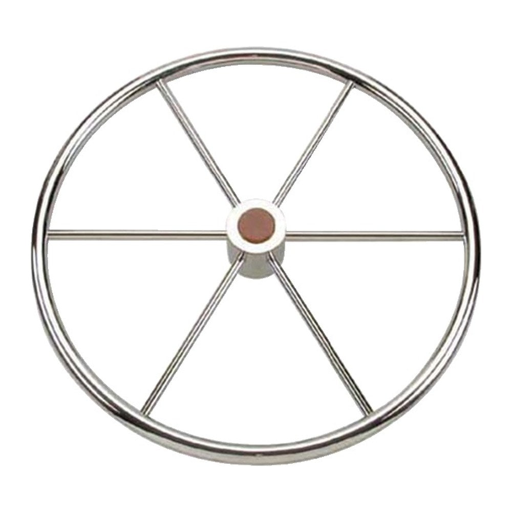 Polished SS 6-spoke steering wheel 700 mm - foto originale Osculati Srl