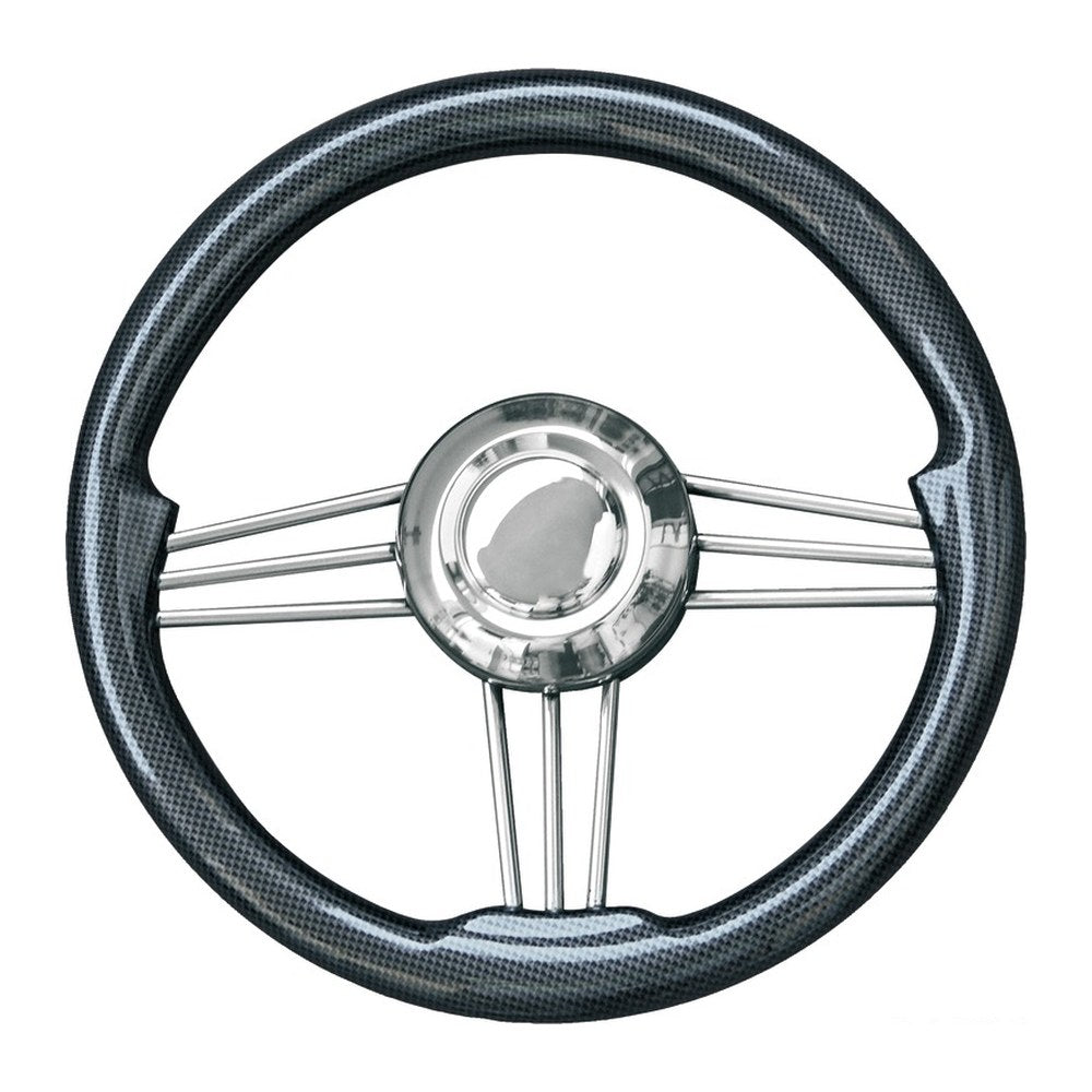 SS+carbon steering wheel 350 mm - foto originale Osculati Srl