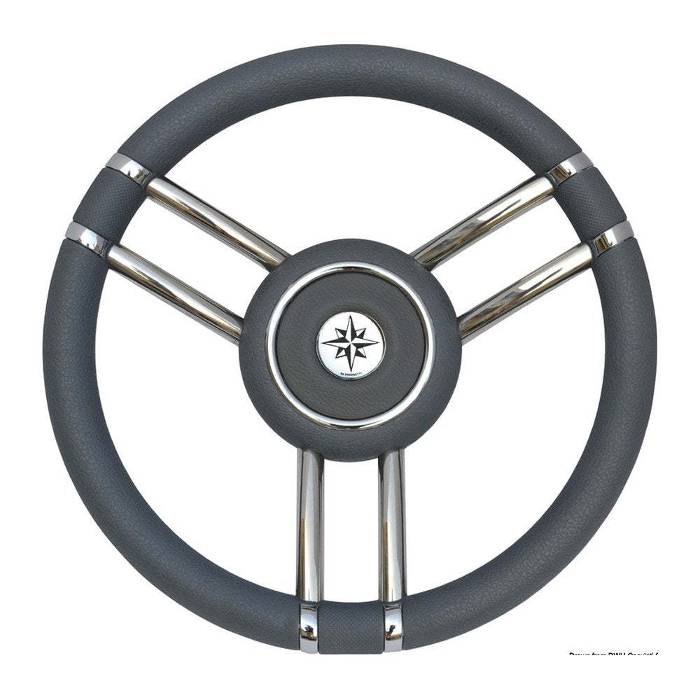 Apollo steering wheel SS+polyurethane Ø 350mm grey - foto originale Osculati Srl
