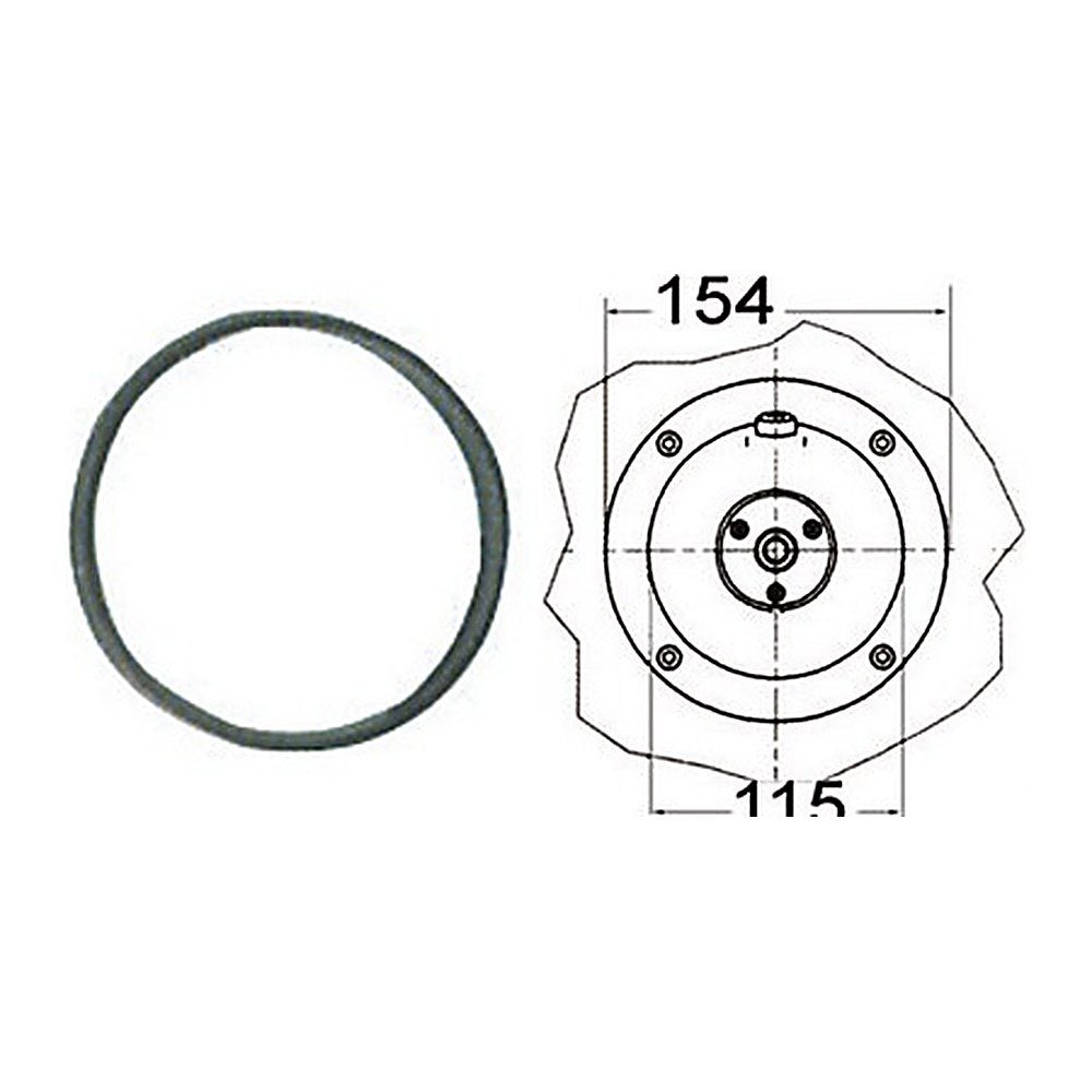 Flange f.hydraulic steering gear Ultraflex round - foto originale Osculati Srl
