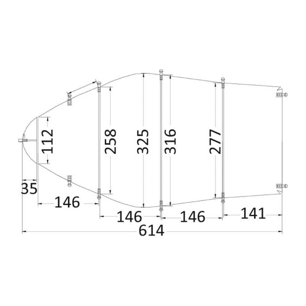 Tarpaulin universal 488/564 x 225 cm grey 300D - foto originale Osculati Srl