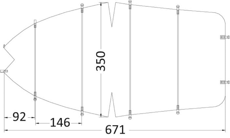 Tarpaulin universal 550/610 x 240 cm grey 300D - foto originale Osculati Srl