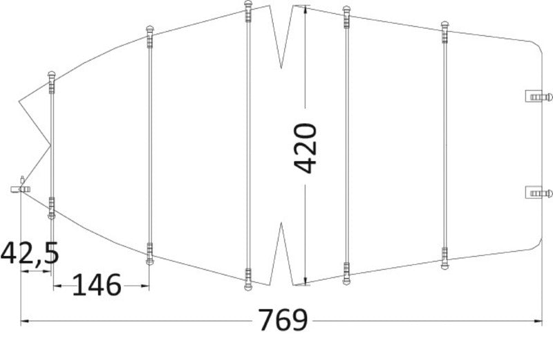 Tarpaulin universal 630/710 x 260 cm grey 300D - foto originale Osculati Srl