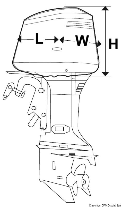 Oceansouth grey cover 60-100HP 2/4-stroke outboard - foto originale Osculati Srl