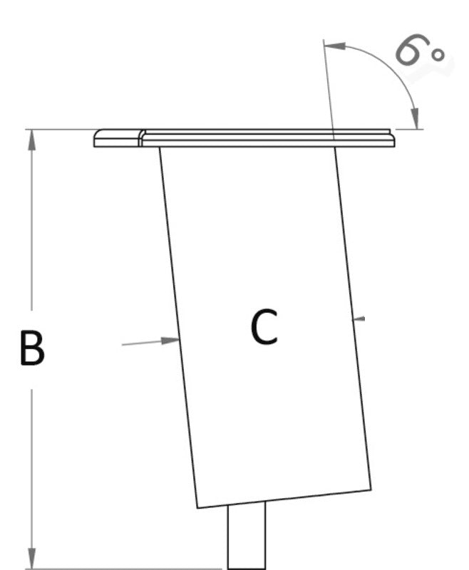 Recess-fit bushing, 6° inclined for carbon pole Ø 50 mm - foto originale Osculati Srl