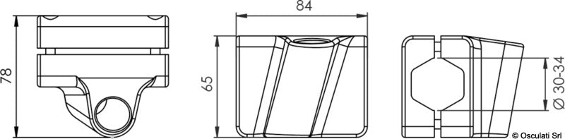 DX-SX stainless steel bases for pulpit fixing Mickey system - foto originale Osculati Srl