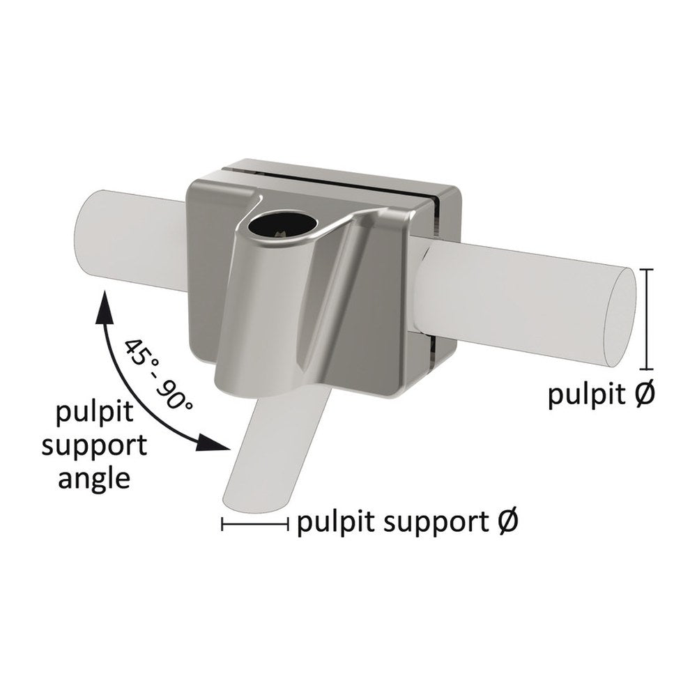 DX-SX stainless steel bases for pulpit 22-25mm fixing Mickey system - foto originale Osculati Srl