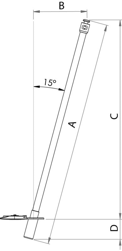 Flexible fiberglass pole 153.5 cm - foto originale Osculati Srl